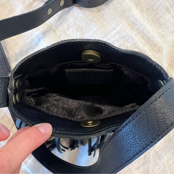 Lucchese Cow Print Bag with Fringe - Picture 6 of 9